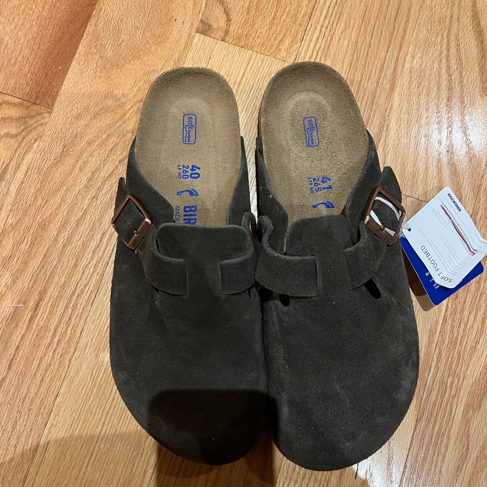 Birkenstock Boston Soft Footbed Suede Leather - Mocha Size 9 40 EU retail 169.95 - Picture 4 of 5